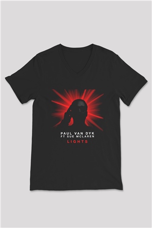 Paul Van Dyk Siyah Unisex V Yaka Tişört