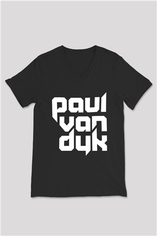 Paul Van Dyk Siyah Unisex V Yaka Tişört T-Shirt