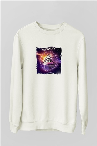 Paul Van DykBaskılı Beyaz Sweatshirt