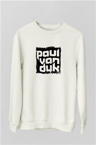 Paul Van DykBaskılı Beyaz Sweatshirt