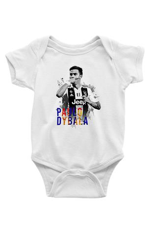 Paulo Dybala Baskılı Beyaz Unisex Bebek Body - Zıbın