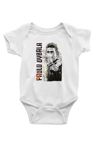 Paulo Dybala Baskılı Beyaz Unisex Bebek Body - Zıbın