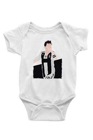 Paulo Dybala Baskılı Beyaz Unisex Bebek Body - Zıbın