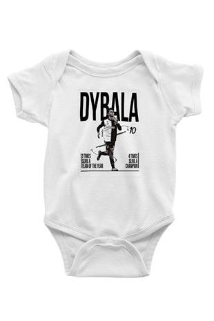 Paulo Dybala Baskılı Beyaz Unisex Bebek Body - Zıbın