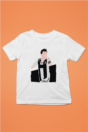 Paulo Dybala Baskılı Beyaz Unisex Beyaz Çocuk Tişört - Tshirt