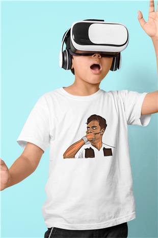 Paulo Dybala Baskılı Beyaz Unisex Beyaz Çocuk Tişört - Tshirt