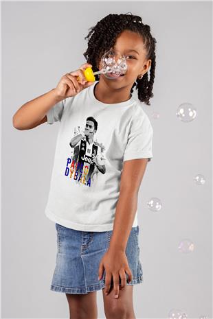 Paulo Dybala Baskılı Beyaz Unisex Beyaz Çocuk Tişört - Tshirt
