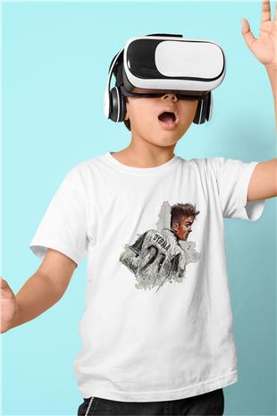 Paulo Dybala Baskılı Beyaz Unisex Beyaz Çocuk Tişört - Tshirt