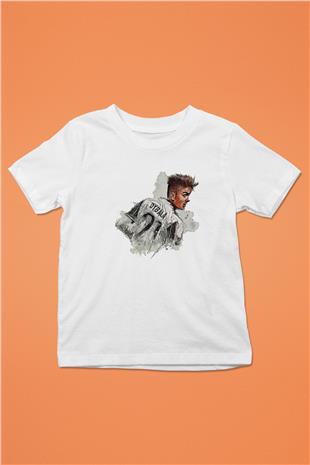 Paulo Dybala Baskılı Beyaz Unisex Beyaz Çocuk Tişört - Tshirt