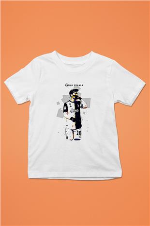 Paulo Dybala Baskılı Beyaz Unisex Beyaz Çocuk Tişört - Tshirt