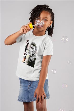Paulo Dybala Baskılı Beyaz Unisex Beyaz Çocuk Tişört - Tshirt