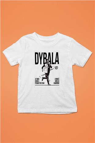 Paulo Dybala Baskılı Beyaz Unisex Beyaz Çocuk Tişört - Tshirt