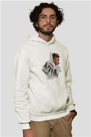 Paulo Dybala Baskılı Beyaz Unisex Kapüşonlu Sweatshirt