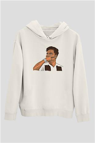 Paulo Dybala Baskılı Beyaz Unisex Kapüşonlu Sweatshirt