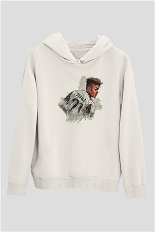 Paulo Dybala Baskılı Beyaz Unisex Kapüşonlu Sweatshirt
