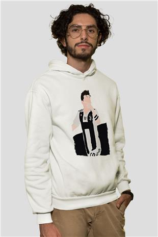 Paulo Dybala Baskılı Beyaz Unisex Kapüşonlu Sweatshirt