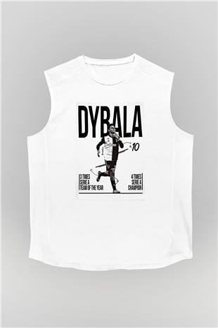 Paulo Dybala Baskılı Beyaz Unisex Kolsuz Tişört - Tshirt