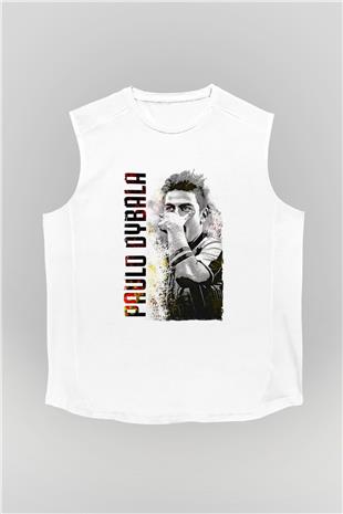 Paulo Dybala Baskılı Beyaz Unisex Kolsuz Tişört - Tshirt
