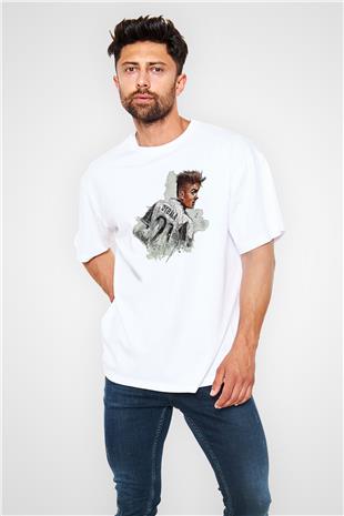 Paulo Dybala Baskılı Beyaz Unisex Oversize Tişört - Tshirt