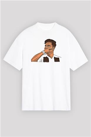 Paulo Dybala Baskılı Beyaz Unisex Oversize Tişört - Tshirt