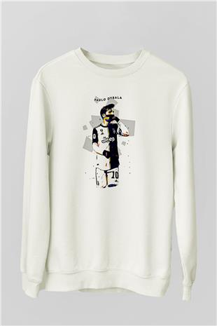 Paulo Dybala Baskılı Beyaz Unisex Sweatshirt