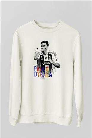 Paulo Dybala Baskılı Beyaz Unisex Sweatshirt