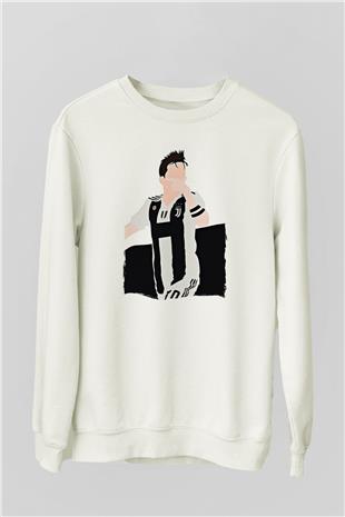 Paulo Dybala Baskılı Beyaz Unisex Sweatshirt