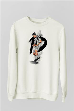 Paulo Dybala Baskılı Beyaz Unisex Sweatshirt