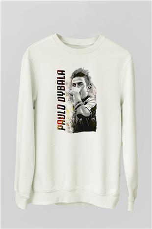 Paulo Dybala Baskılı Beyaz Unisex Sweatshirt