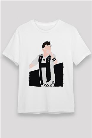 Paulo Dybala Baskılı Unisex Beyaz Tişört - Tshirt