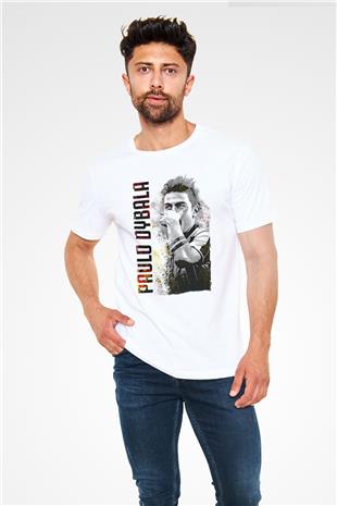 Paulo Dybala Baskılı Unisex Beyaz Tişört - Tshirt