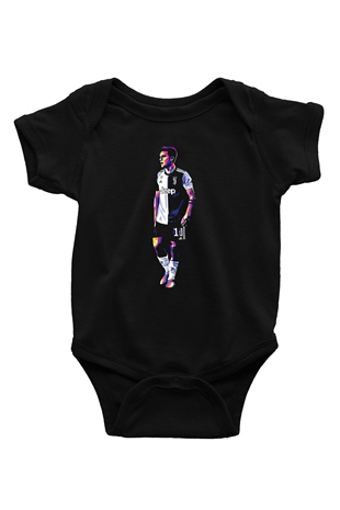 Paulo Dybala Baskılı Unisex Siyah Bebek Body - Zıbın