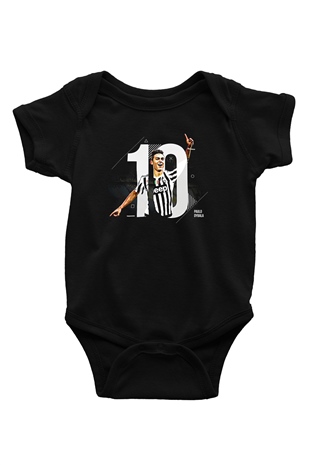 Paulo Dybala Baskılı Unisex Siyah Bebek Body - Zıbın
