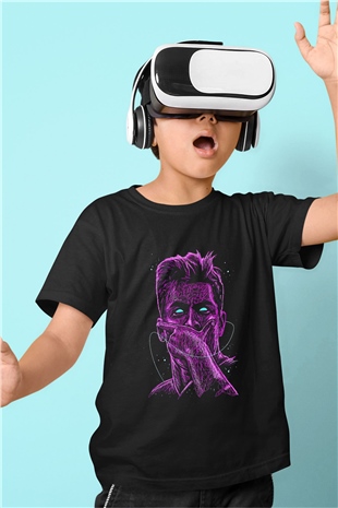 Paulo Dybala Baskılı Unisex Siyah Çocuk Tişört - Tshirt