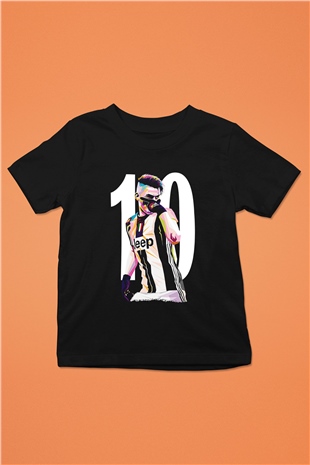 Paulo Dybala Baskılı Unisex Siyah Çocuk Tişört - Tshirt