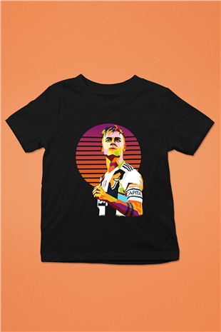 Paulo Dybala Baskılı Unisex Siyah Çocuk Tişört - Tshirt