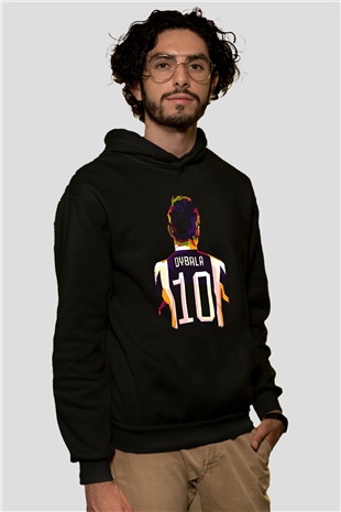 Paulo Dybala Baskılı Unisex Siyah Kapüşonlu Sweatshirt