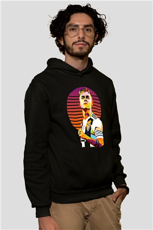 Paulo Dybala Baskılı Unisex Siyah Kapüşonlu Sweatshirt