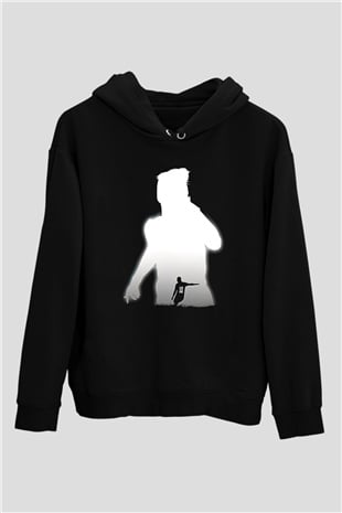 Paulo Dybala Baskılı Unisex Siyah Kapüşonlu Sweatshirt