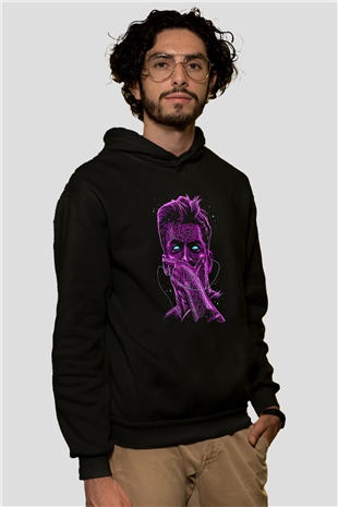 Paulo Dybala Baskılı Unisex Siyah Kapüşonlu Sweatshirt