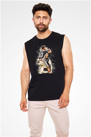 Paulo Dybala Baskılı Unisex Siyah Kolsuz Tişört - Tshirt