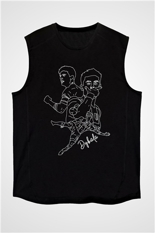 Paulo Dybala Baskılı Unisex Siyah Kolsuz Tişört - Tshirt