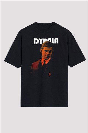 Paulo Dybala Baskılı Unisex Siyah Oversize Tişört - Tshirt