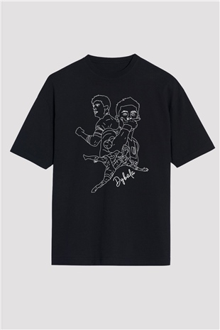 Paulo Dybala Baskılı Unisex Siyah Oversize Tişört - Tshirt