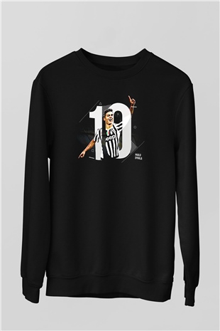 Paulo Dybala Baskılı Unisex Siyah Sweatshirt