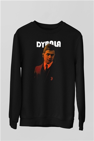 Paulo Dybala Baskılı Unisex Siyah Sweatshirt