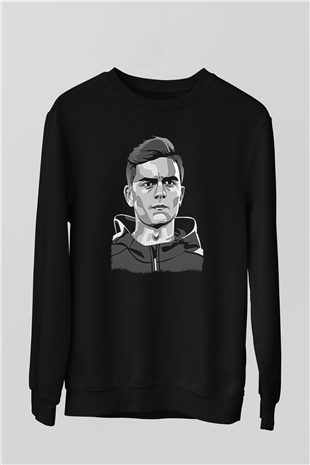 Paulo Dybala Baskılı Unisex Siyah Sweatshirt