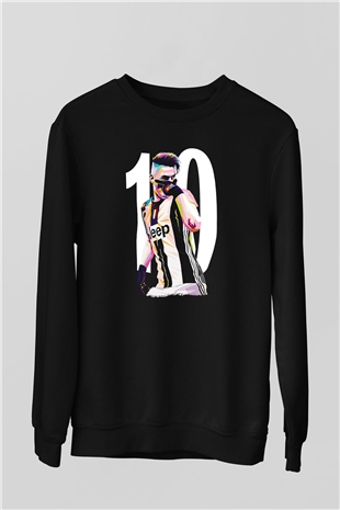 Paulo Dybala Baskılı Unisex Siyah Sweatshirt