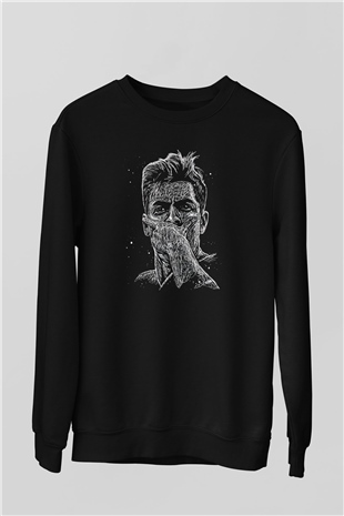 Paulo Dybala Baskılı Unisex Siyah Sweatshirt