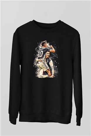 Paulo Dybala Baskılı Unisex Siyah Sweatshirt